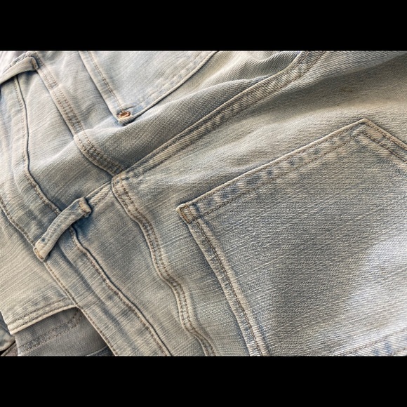 Overall denim light blue ripped jeans - Picture 6 of 7